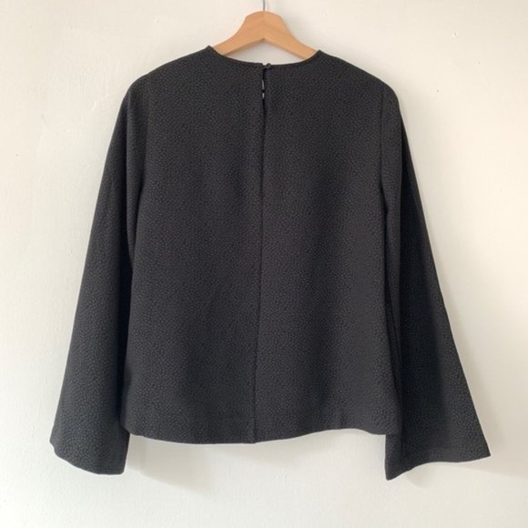 BCBG MaxAzria "Tracey" Angel-Sleeve Pebbled Blouse - Picture 2 of 8